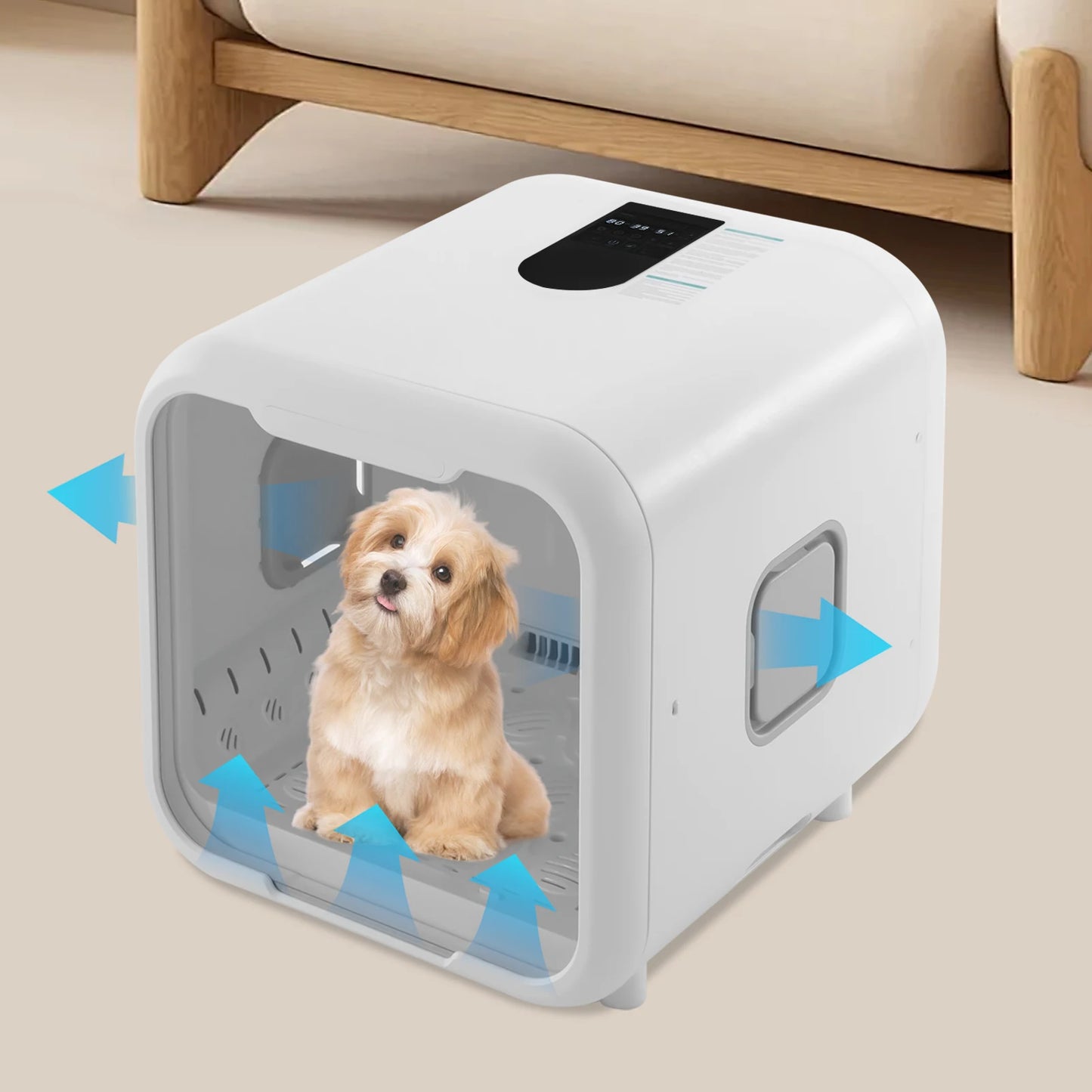 Adjustable Pet Grooming Hair Dryer Cabinet