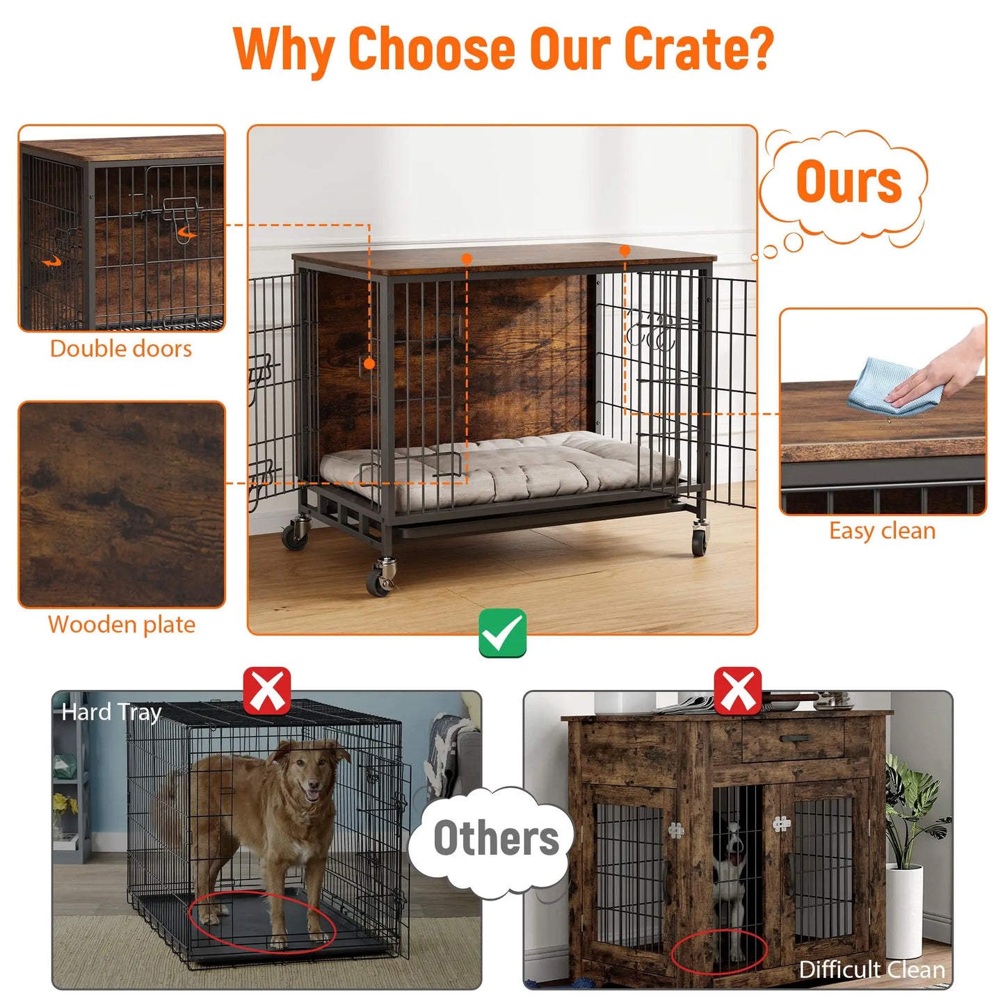 Heavy Duty Indoor/ Outdoor Pet Kennel with Shelves Storage Cabine