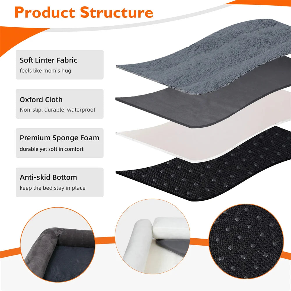 Calming Orthopedic Memory Foam Dog Bed with Waterproof Removable Cover