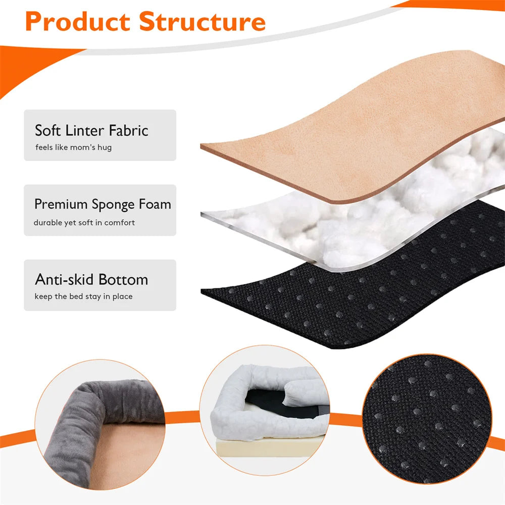 Jumbo Large Orthopedic Waterproof Memory Foam Bed with Removable Cover