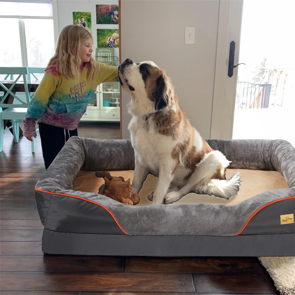 Jumbo Large Orthopedic Waterproof Memory Foam Bed with Removable Cover