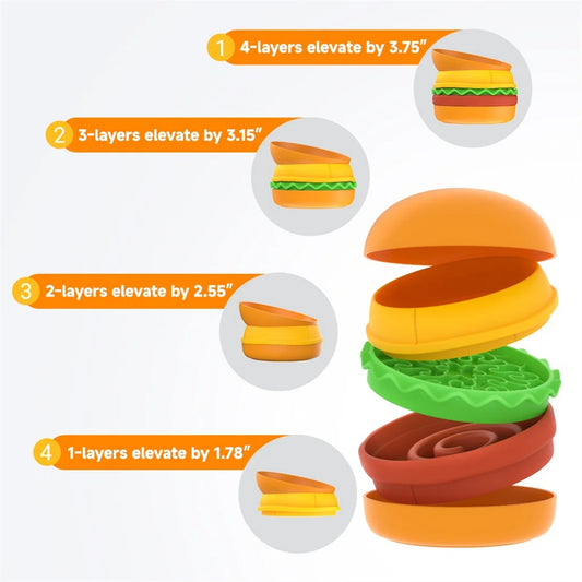 5-in-1Non-slip Burger Pet Bowls Set