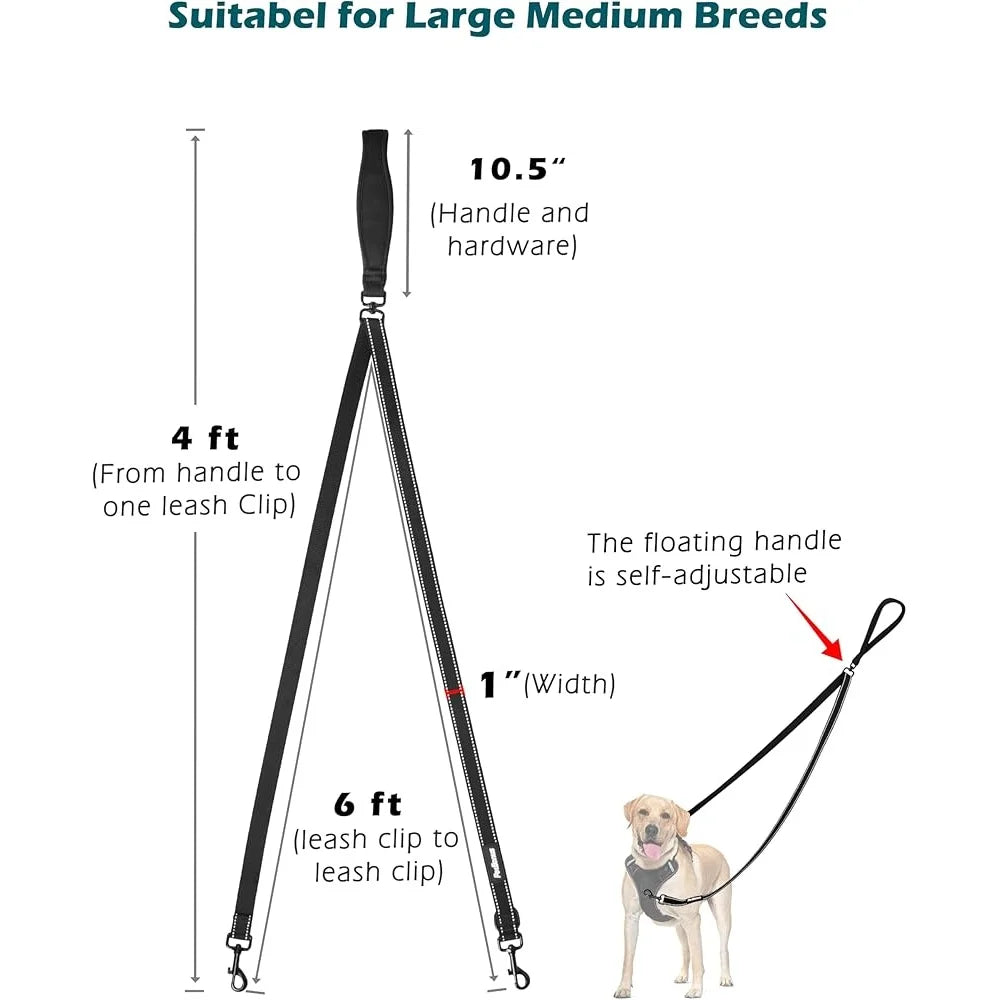 Reflective Two Point Control Dog Leash
