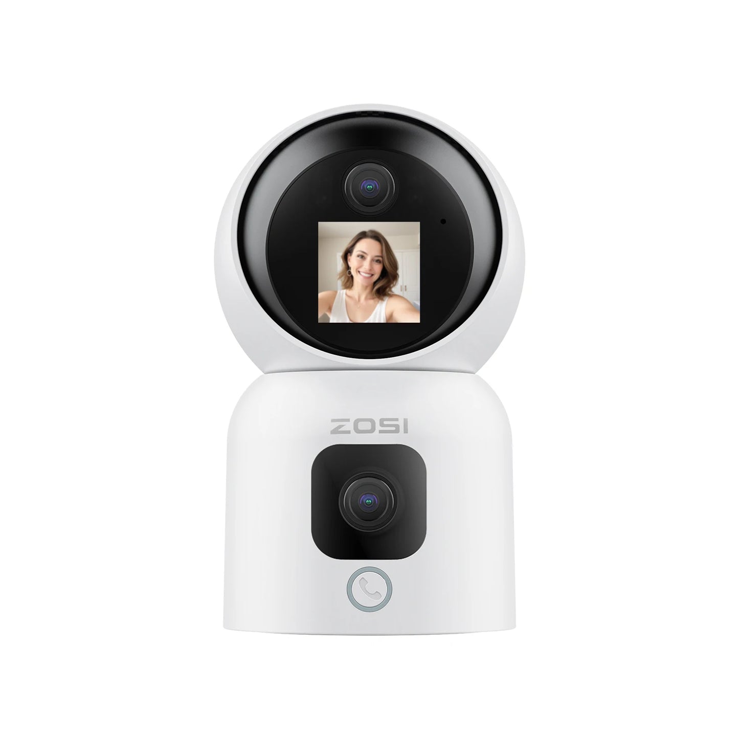 Dual-Lens Indoor Security Camera Two-Way Video