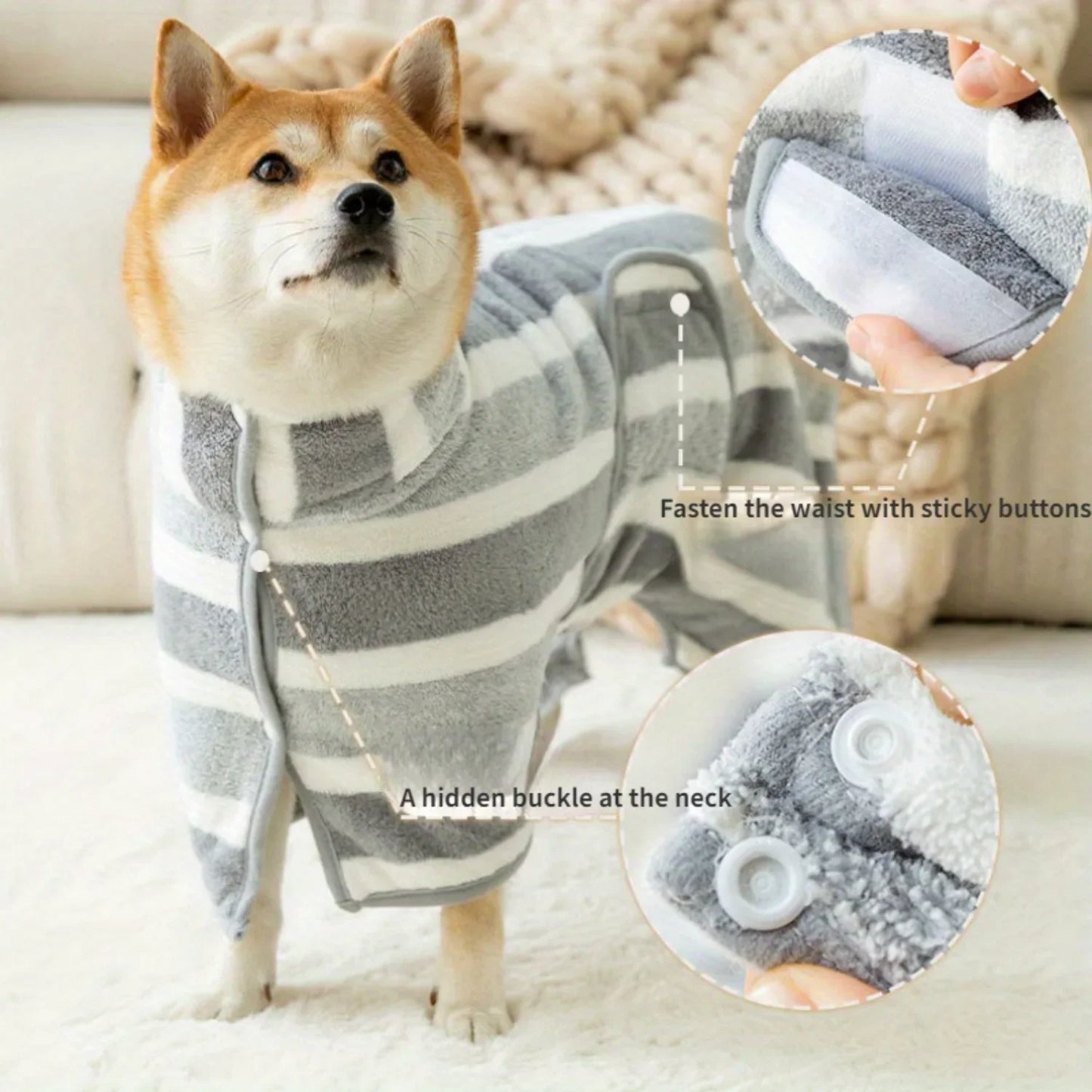 Large Dog Bathrobe - Super Absorbent & Quick-Dry