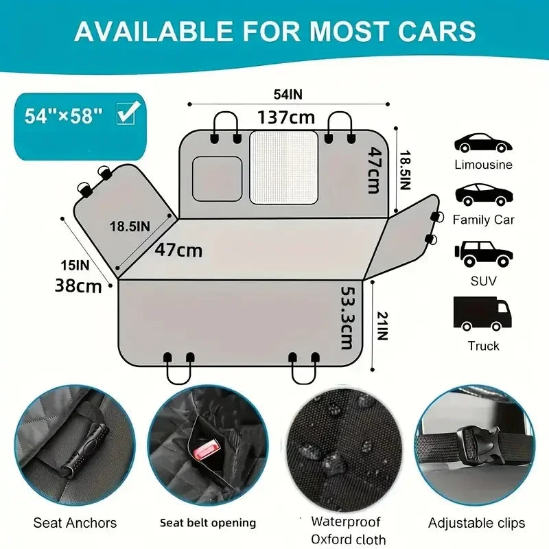 100% Waterproof Scratch Proof Nonslip Durable Soft Back Seat Cover