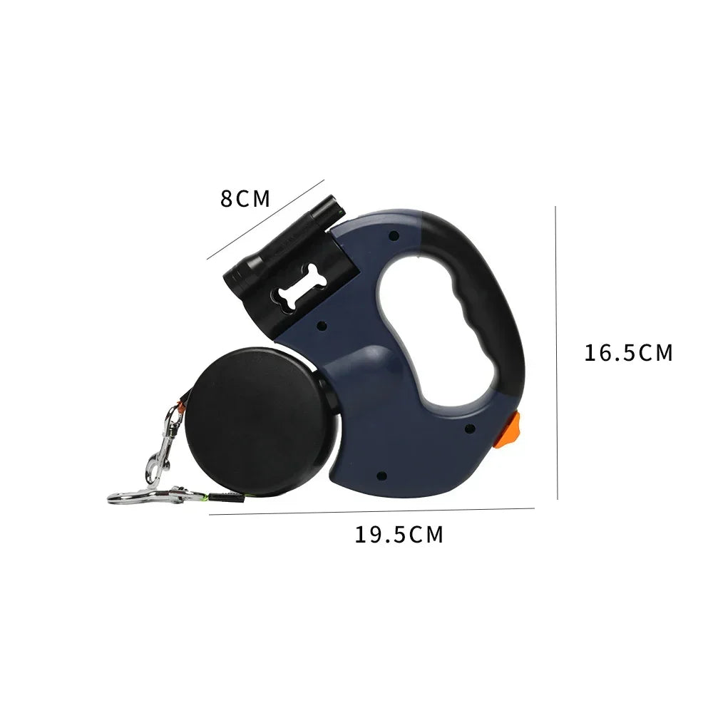 Retractable Dual Dog Leash with LED Light 360 Swivel No Tangle for Each Dog