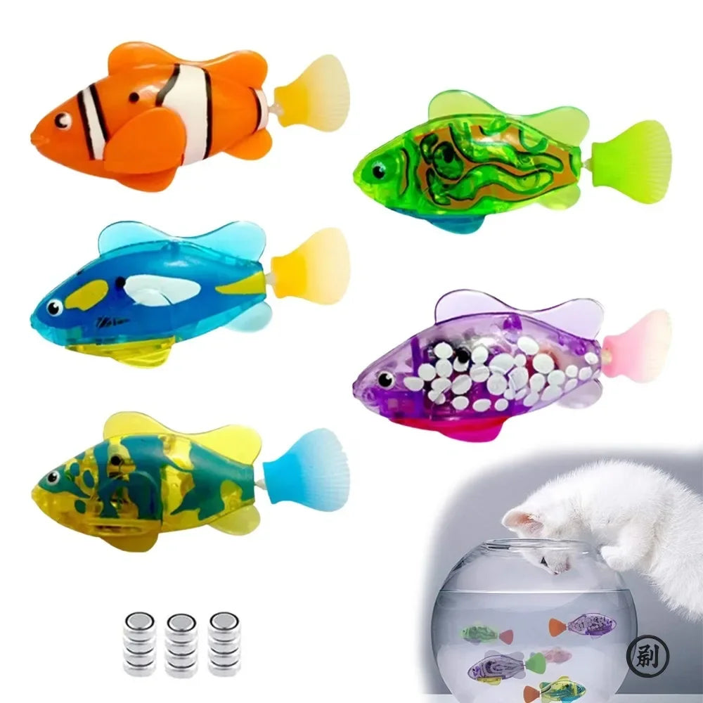 LED Inductive Interactive Swimming Robot Fish Cat Toys