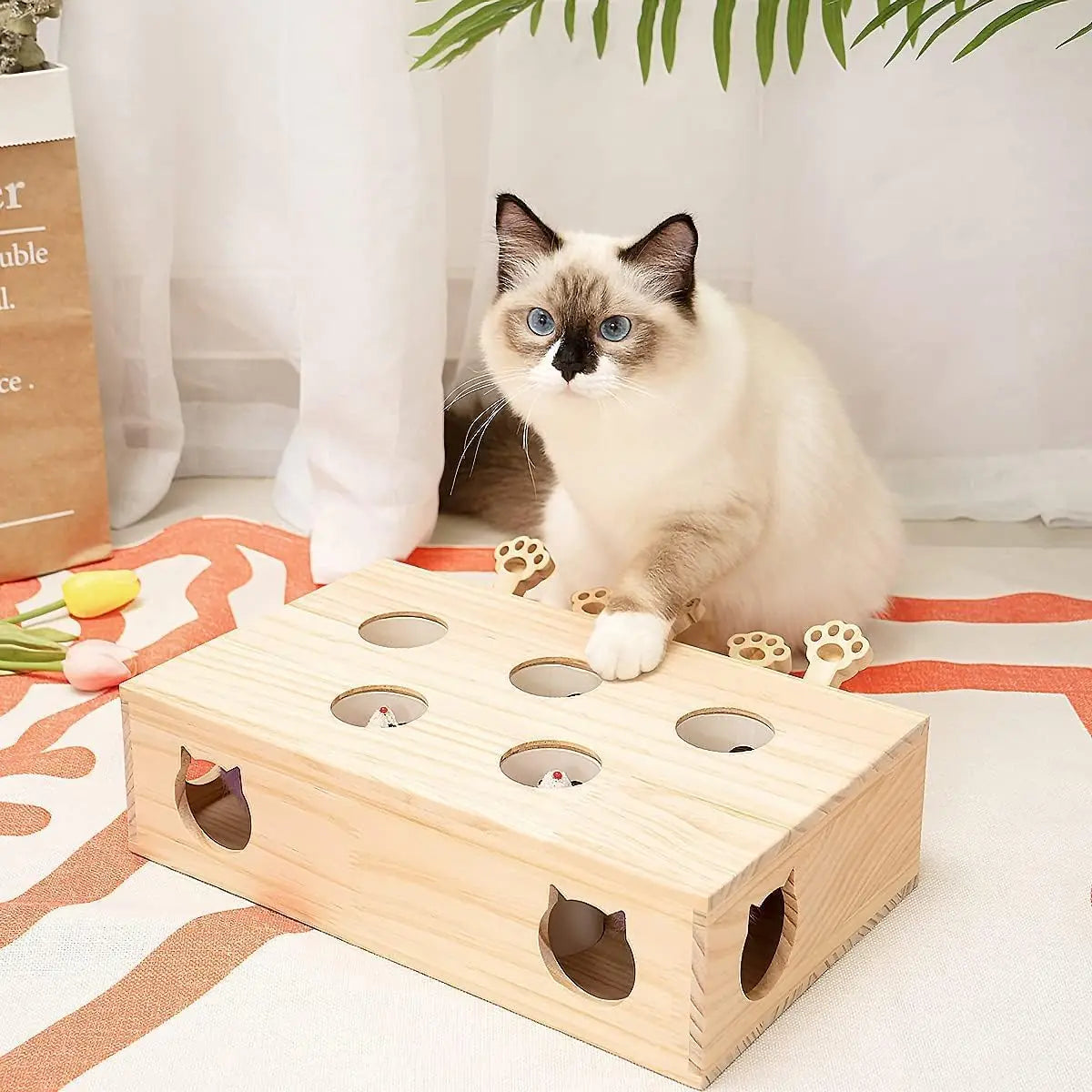 Interactive Whack-a-mole Solid Wood for Indoor Mice Game