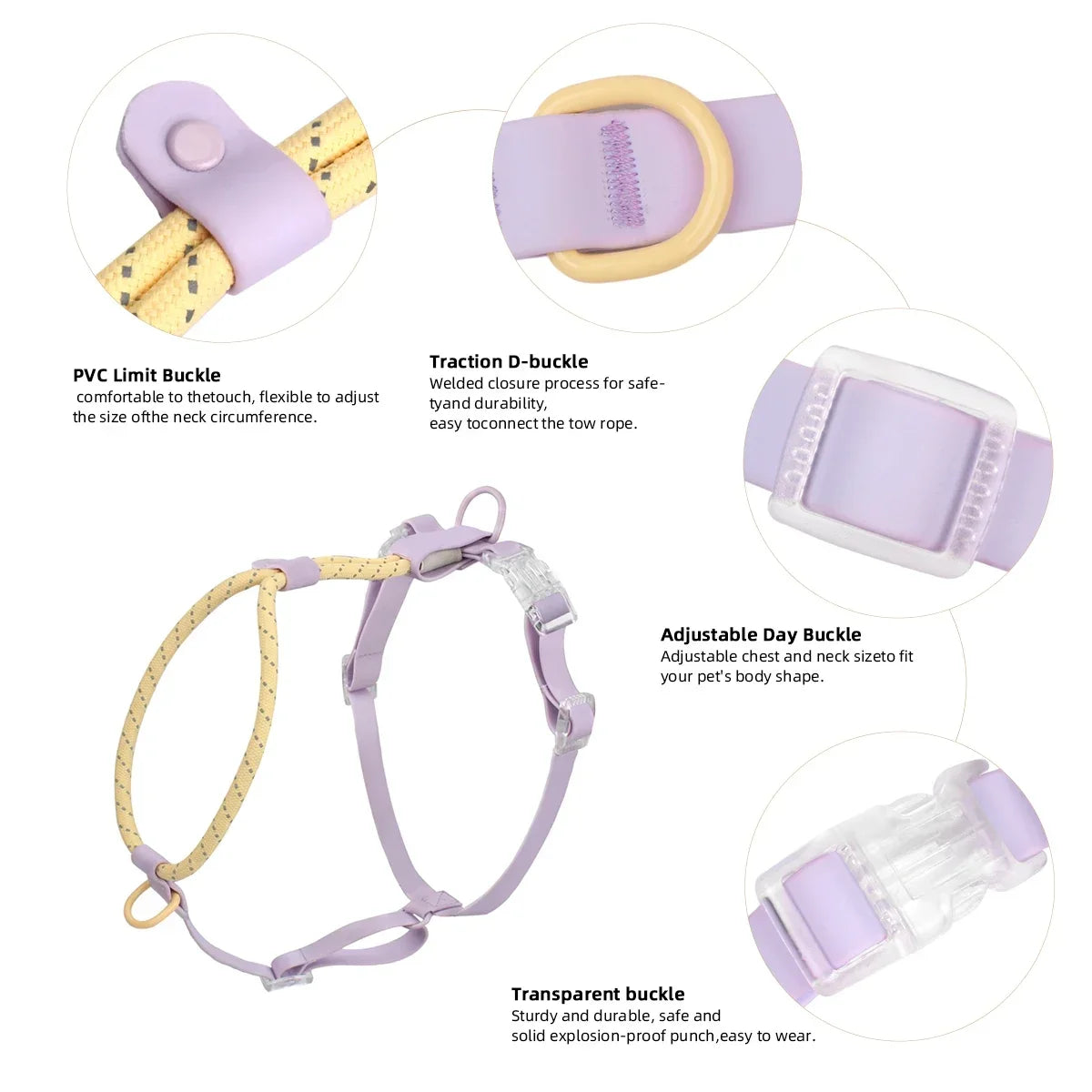 No Pull Safety Reflective Nylon Leash and Harness for Small And Medium Dogs
