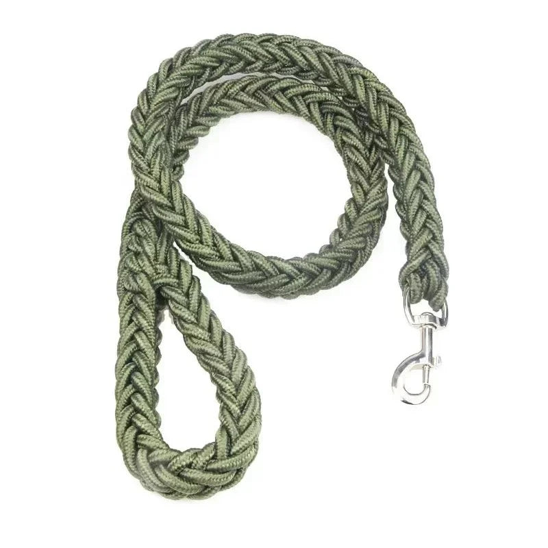Large Nylon Braided Traction Dog Leash