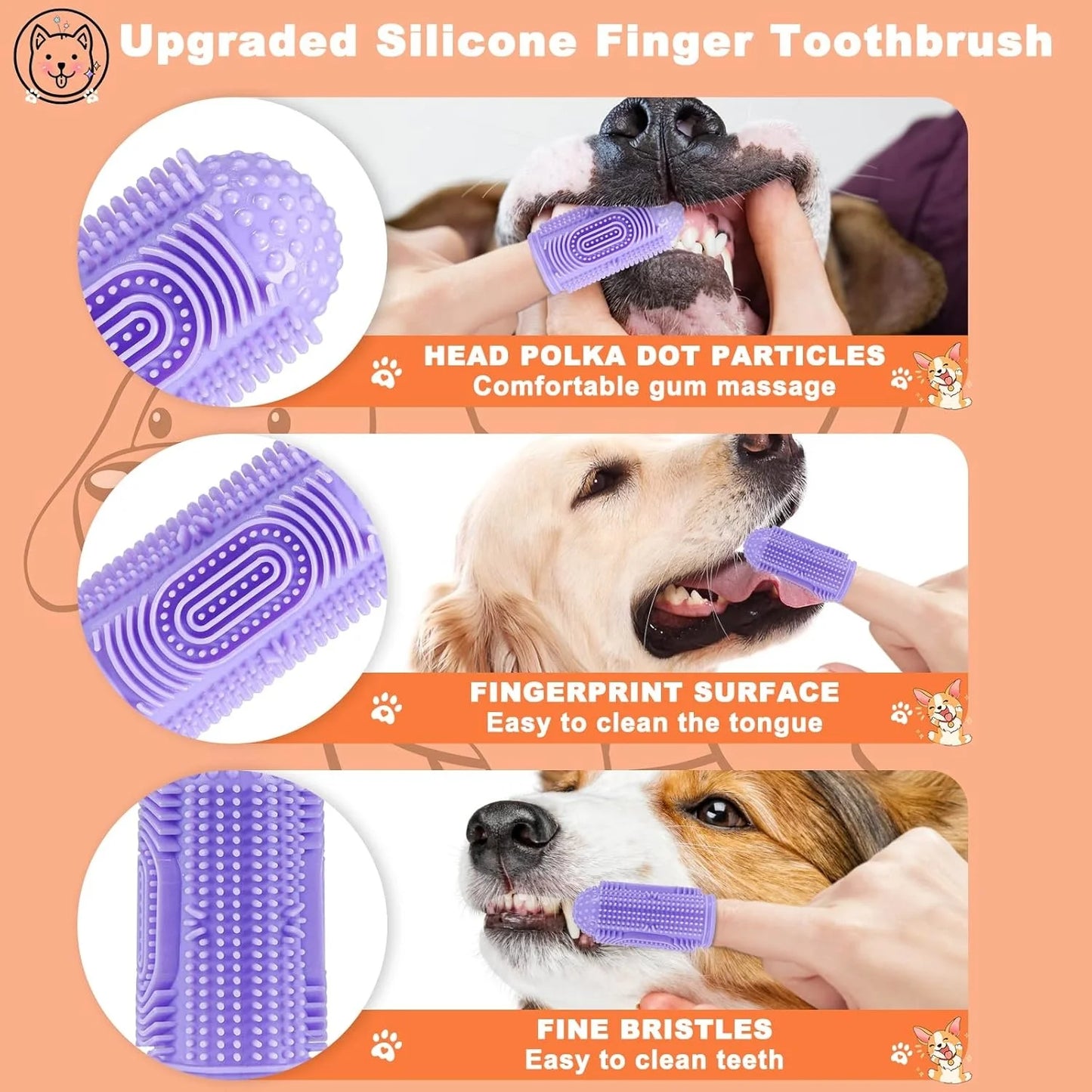 4 Piece Finger Toothbrush Set