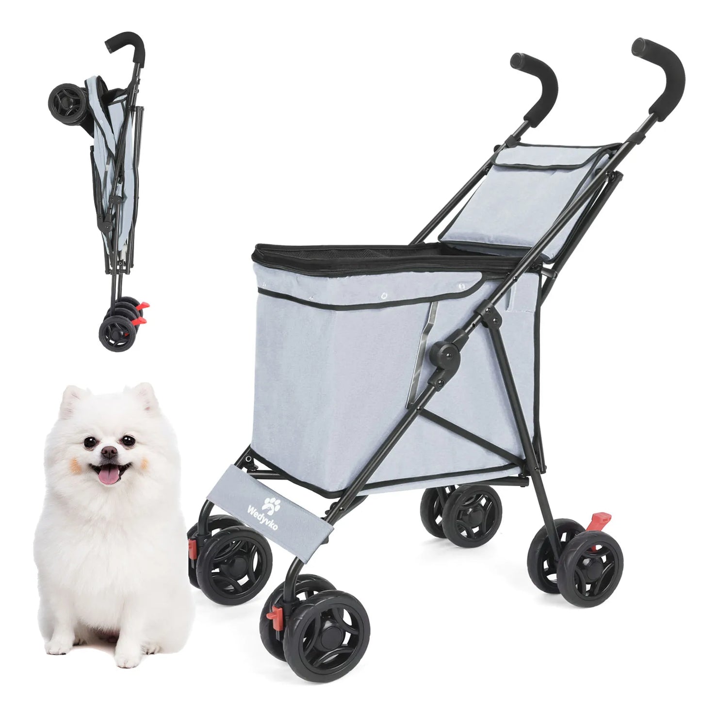 Waterproof Folding Pet Stroller with 4 Wheels