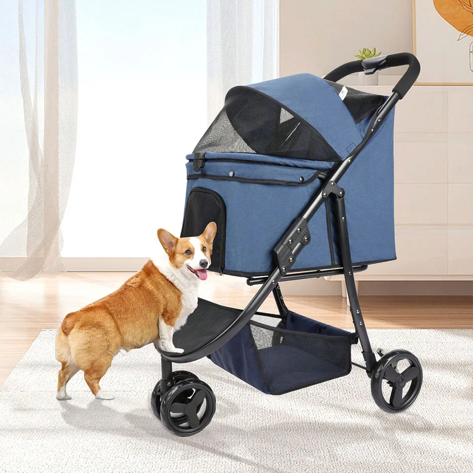 Car 3 Wheel Foldable Pet Stroller