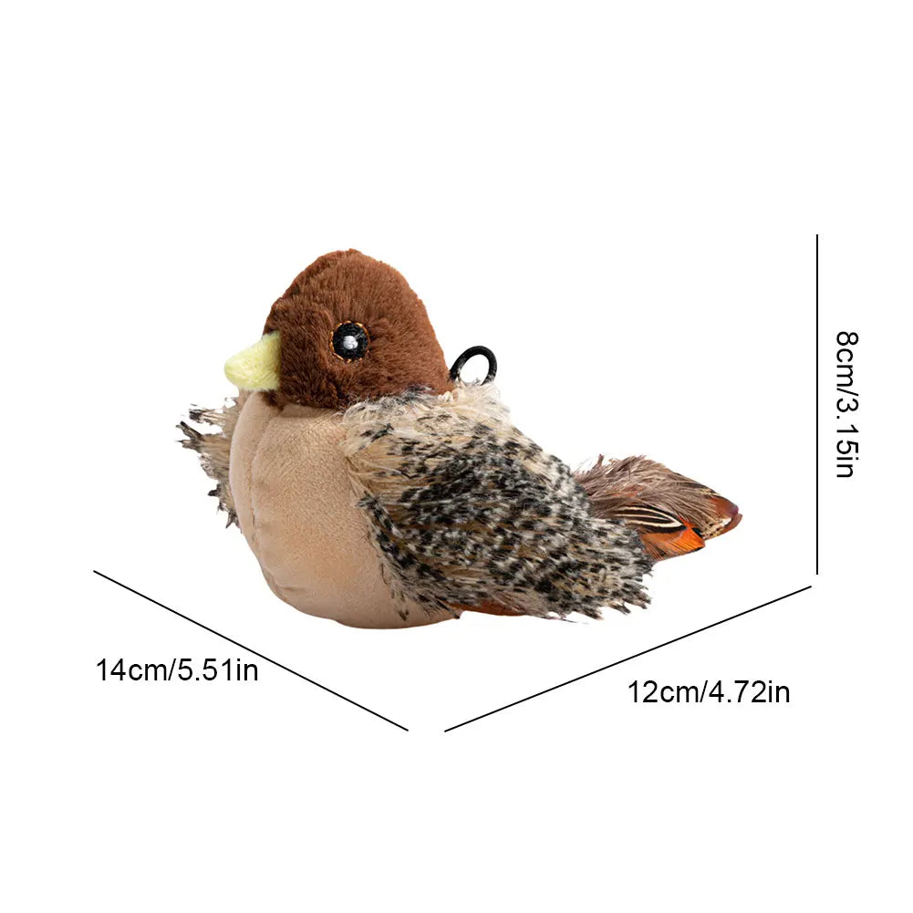 Interactive Plush Chirping Bird Toy