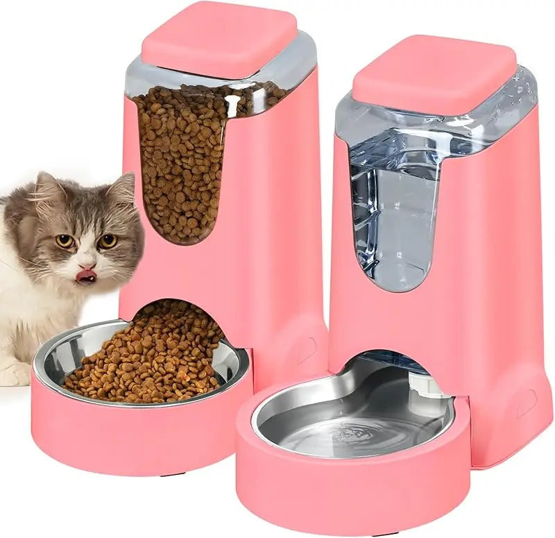 Automatic Cat Dog Feeder with Stainless Steel Bowl