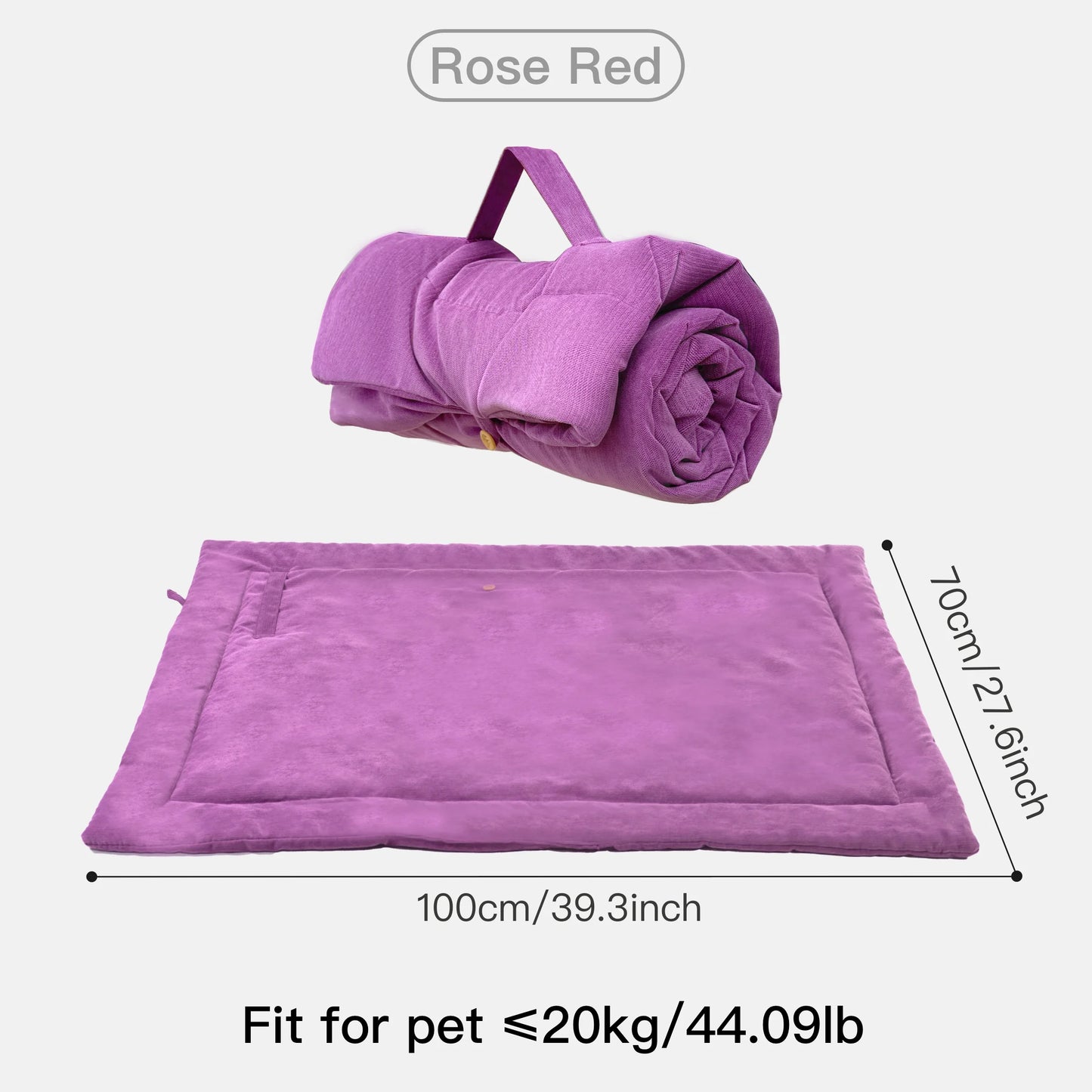 Portable Foldable Outdoor Roll-Up Dog Mat Washable for Travel
