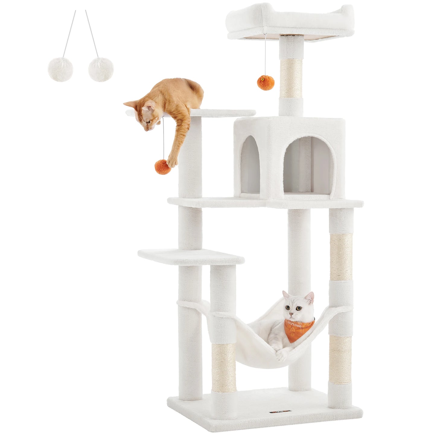 Multi-Level Cat Tower for Indoor Cats with 4 Scratching Posts