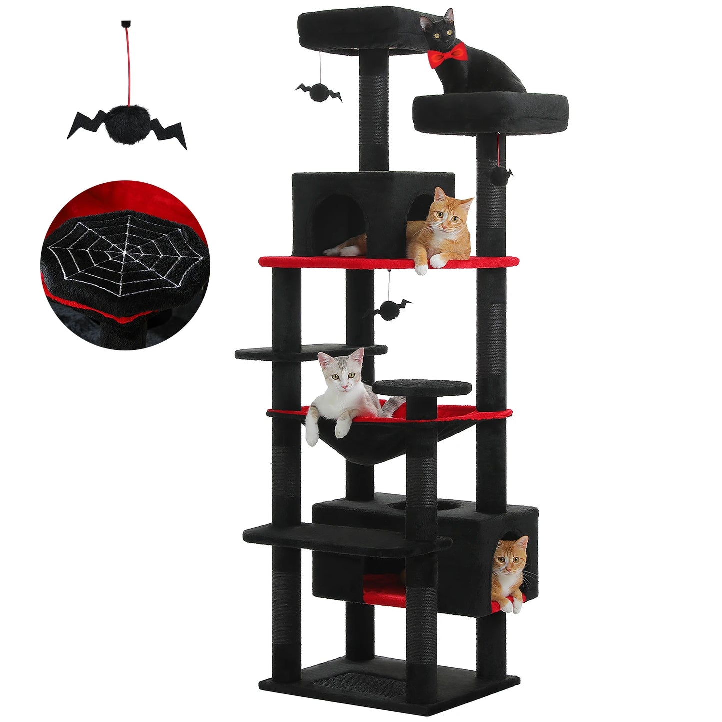 Large Spacious Indoor Cat Tree With Covered Scratching Post