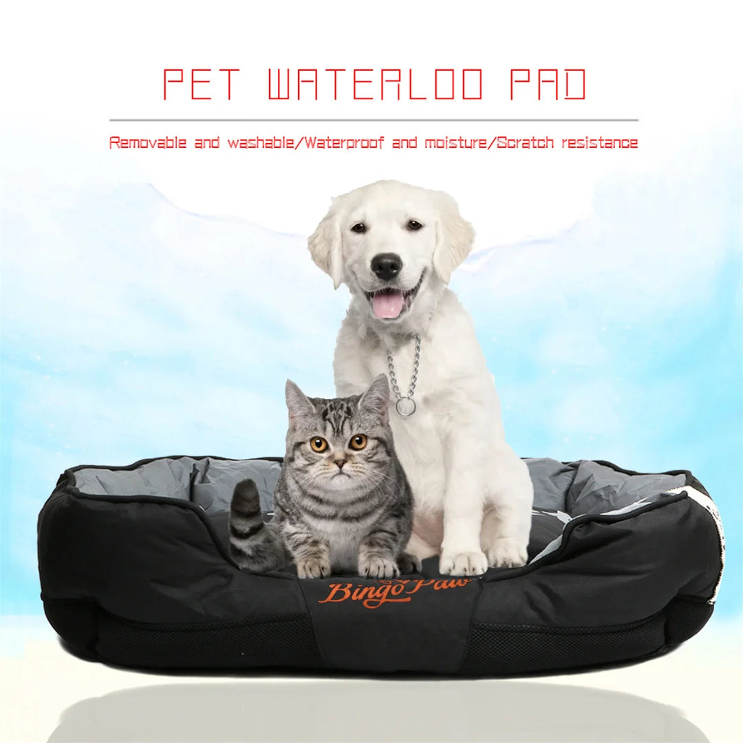 Large Waterproof Scratch Prevention Dog Bed with Removable Cushion