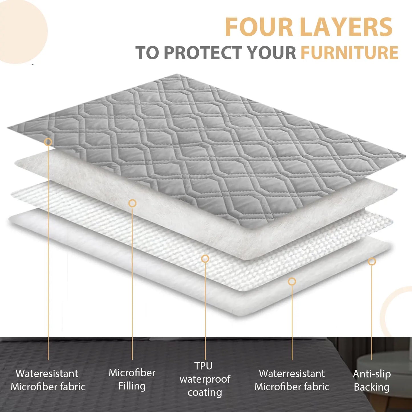 Comfortable Waterproof Non-Slip Washable Reusable Dog Bed Cover