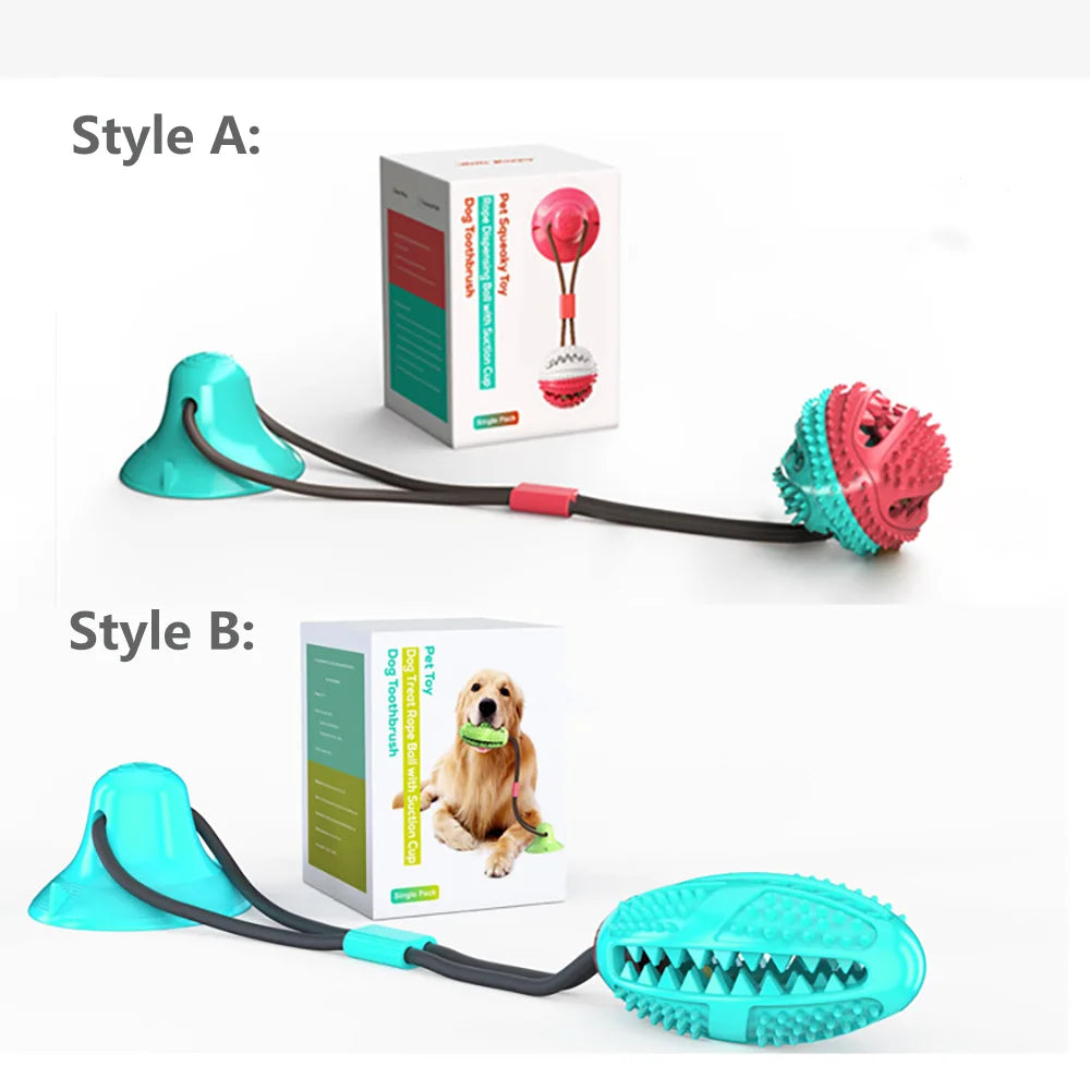 Silicon Suction Cup Tug Interactive Dog Ball