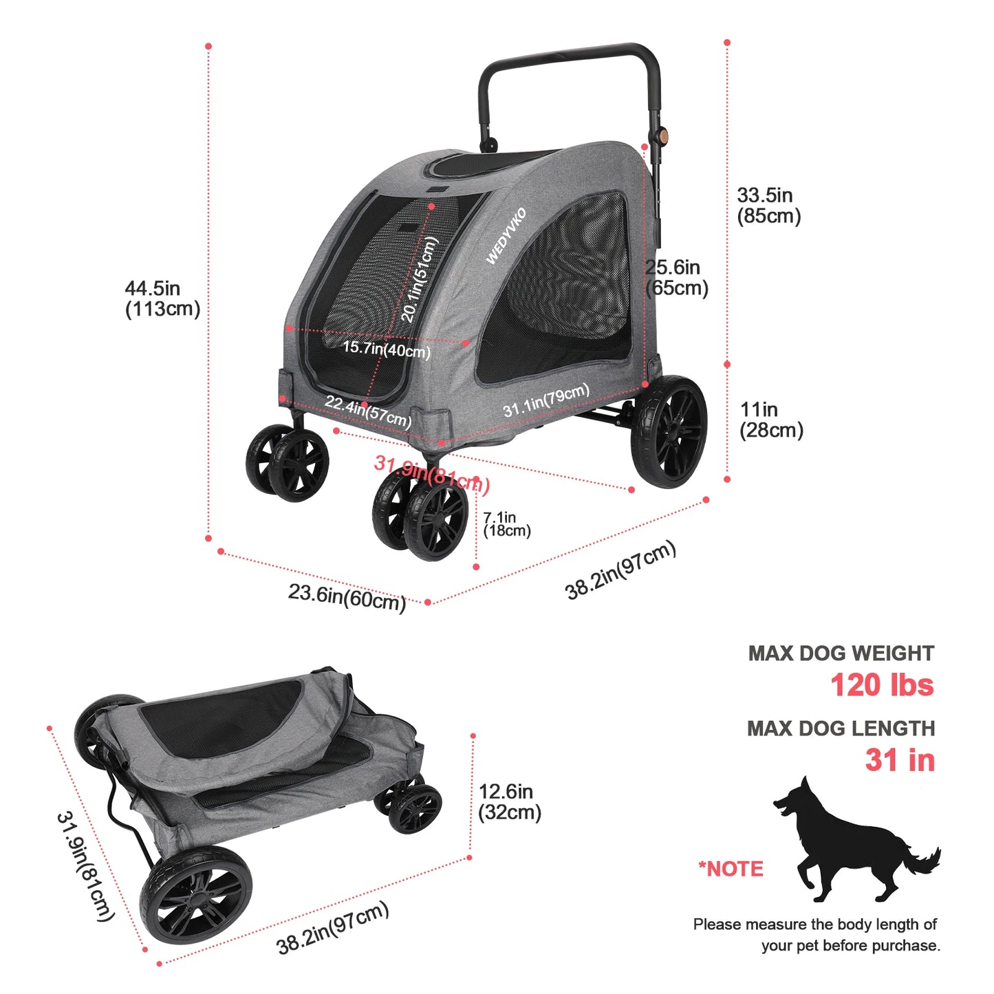 High Quality Portable Pet Stroller for outdoor use