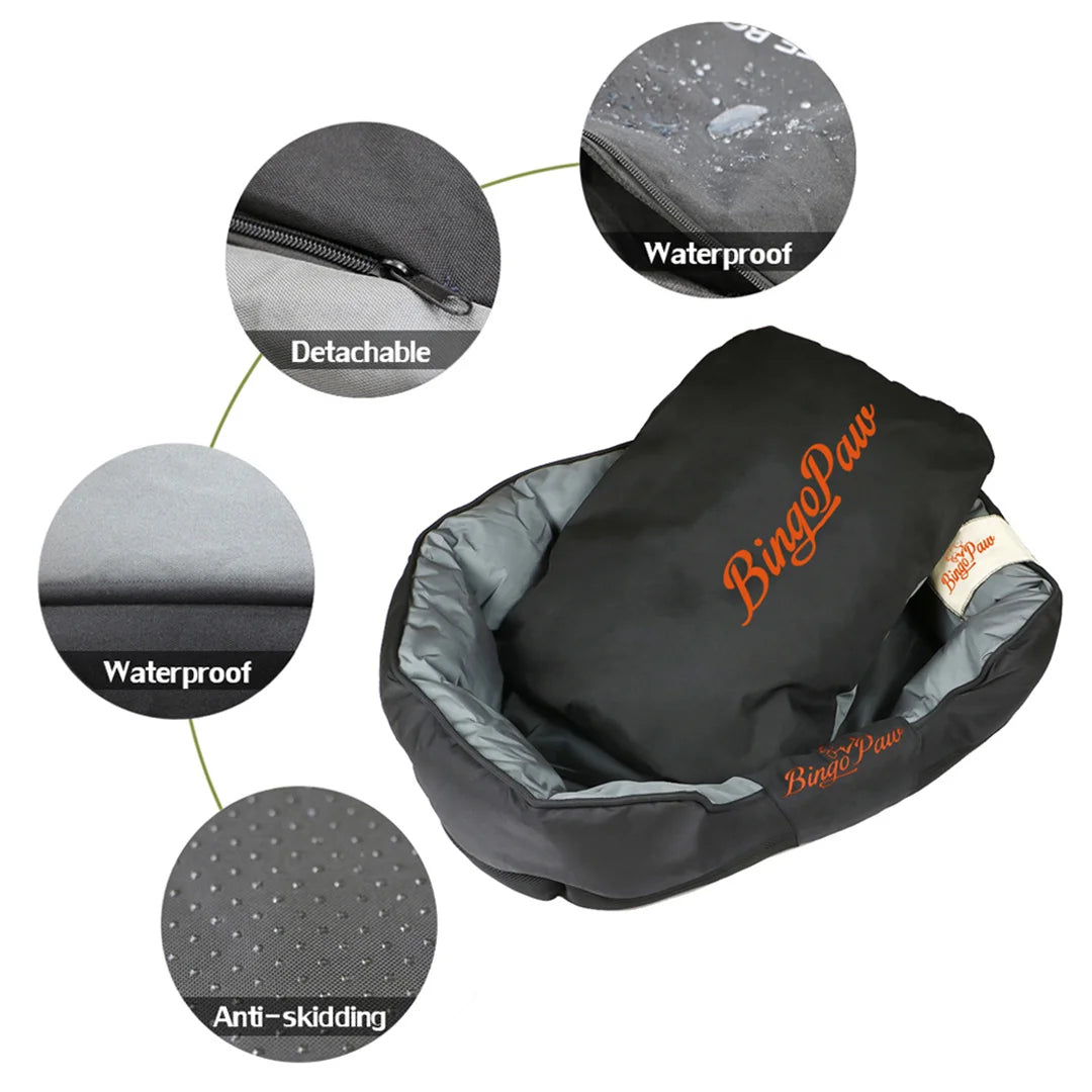 Large Waterproof Scratch Prevention Dog Bed with Removable Cushion
