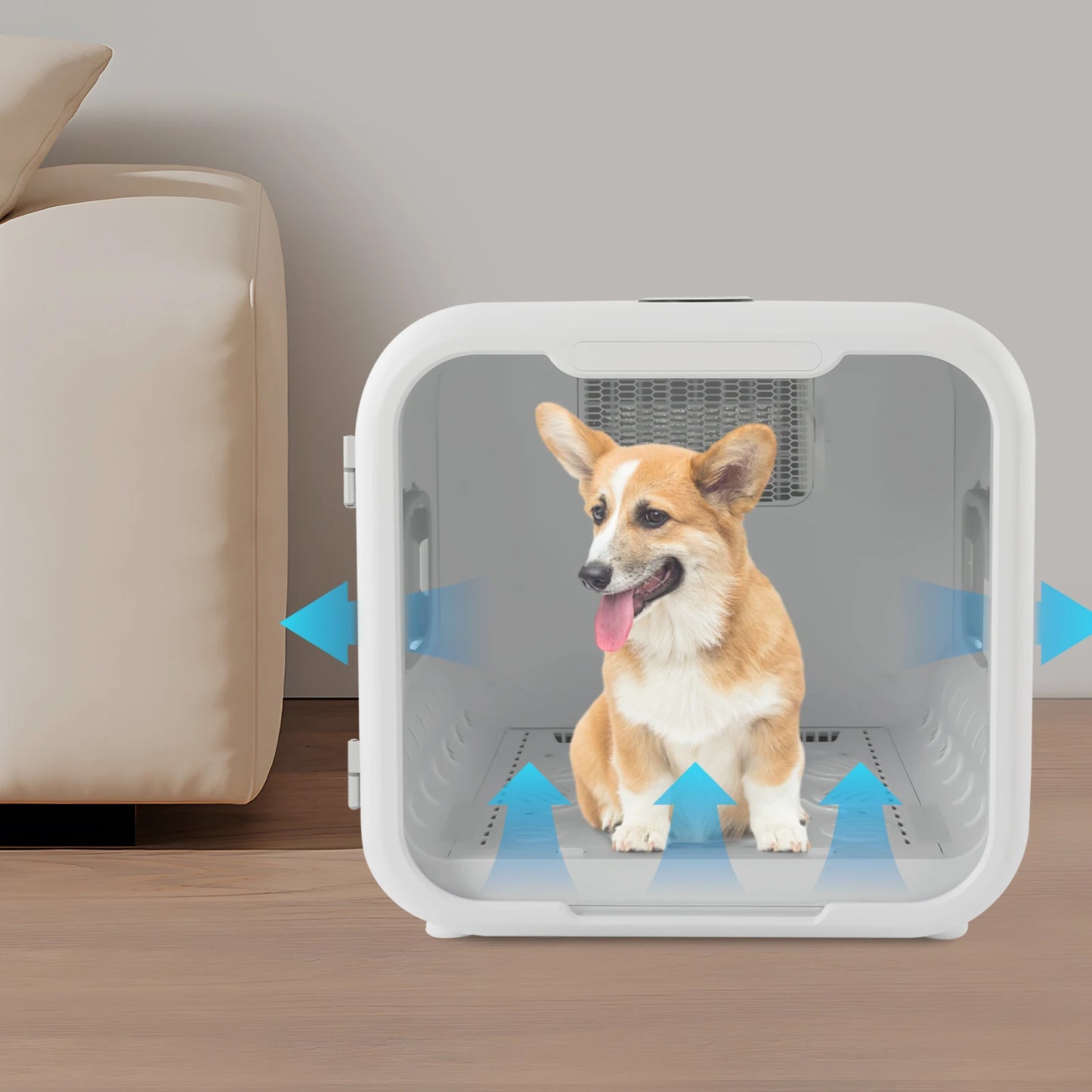 Adjustable Pet Grooming Hair Dryer Cabinet