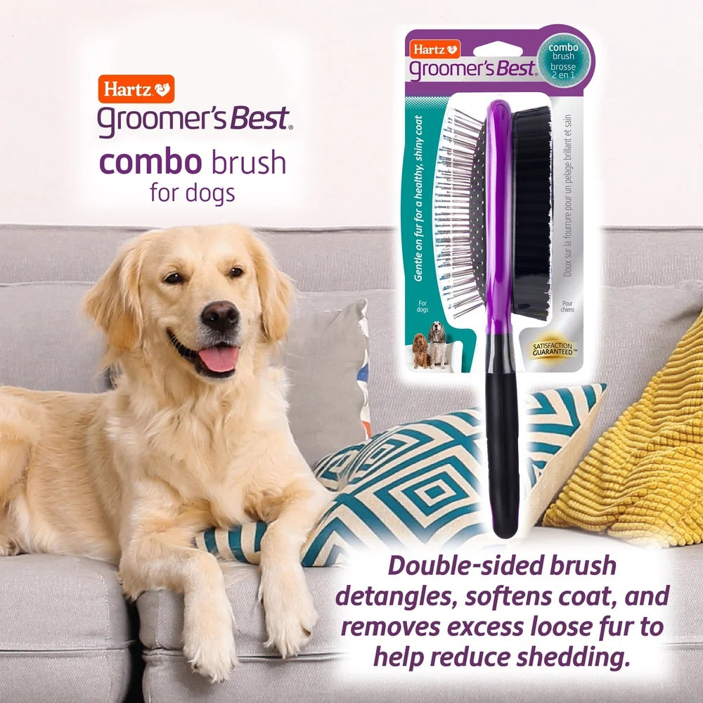 Dog Grooming Stainless Steel Double-Sided Detangling Combo Brush