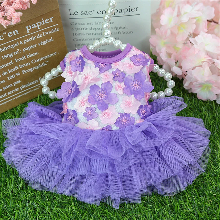 Floral Dog Dress for Small Breeds