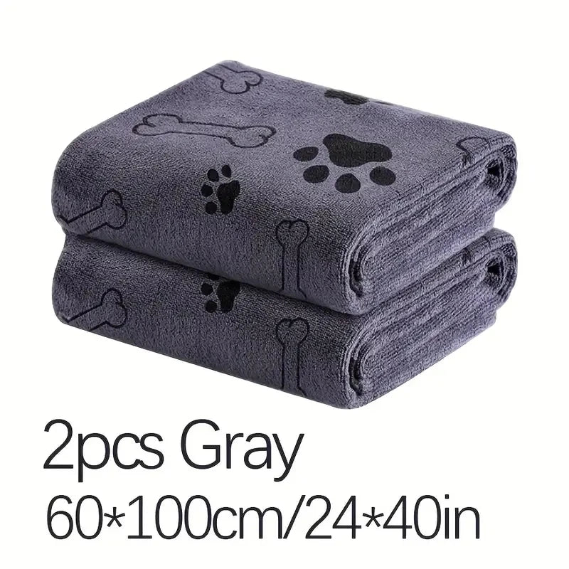 2pcs Soft Microfiber Quick Dry Dog Towels