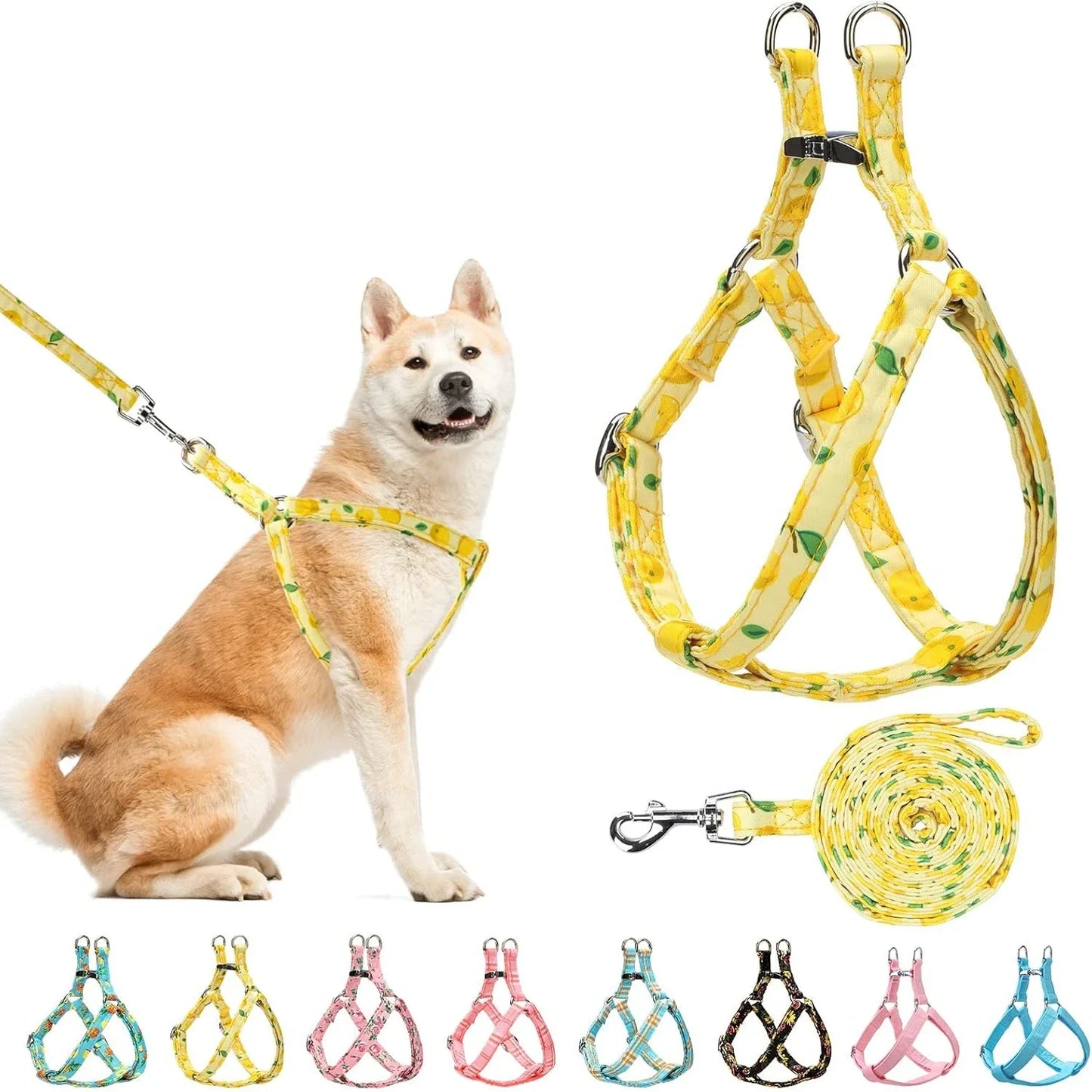 Comfortable Adjustable Heavy Duty No Pull Harness and Leash Set