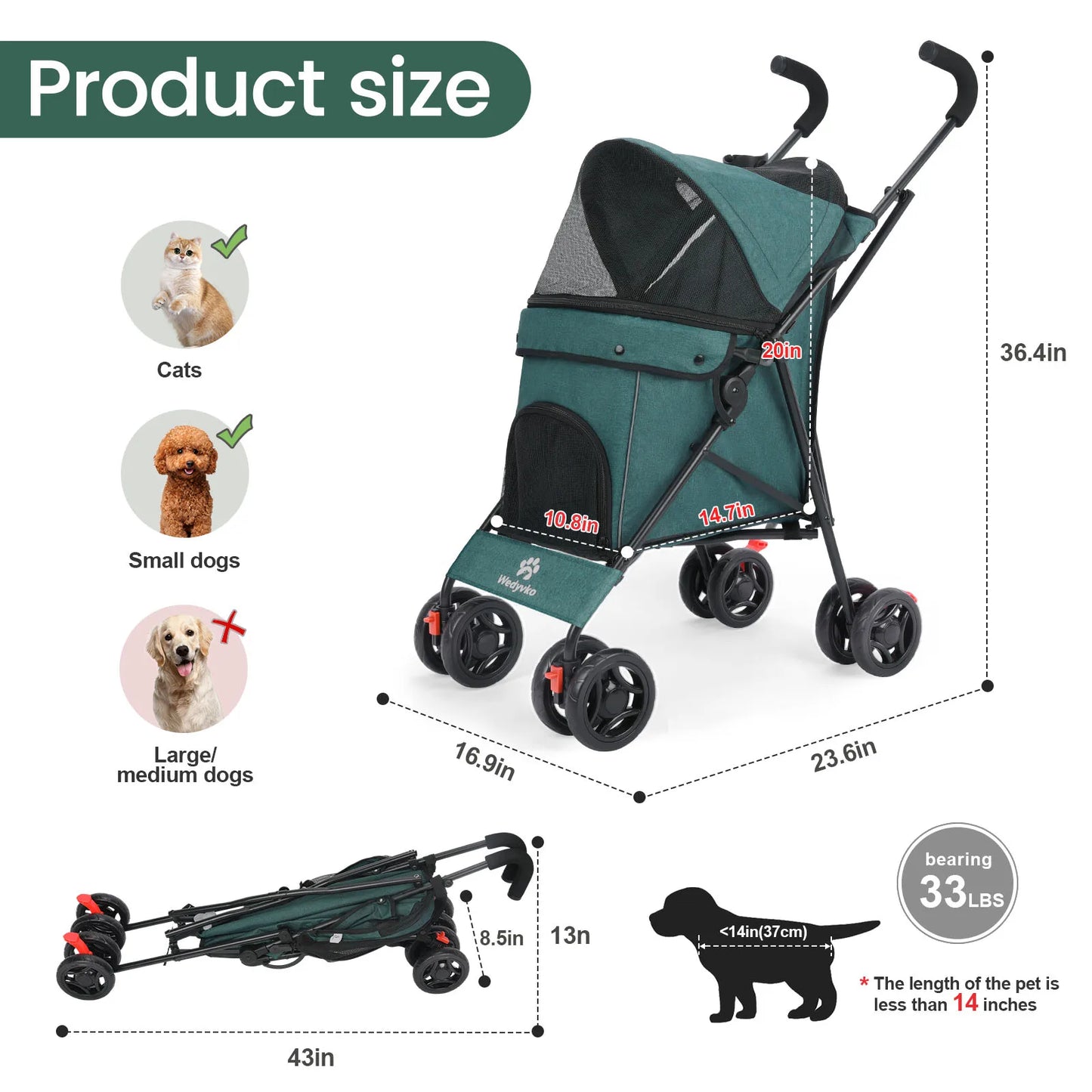 Universal Lightweight Folding and Breathable Stroller