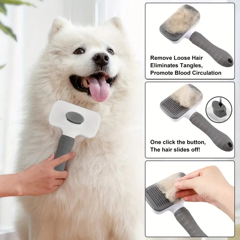 Plastic Anti-Slip Grip Pet Massage Brush