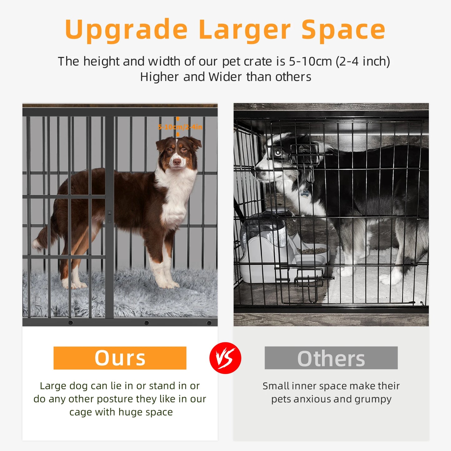 Metal Dog Kennel with Three Doors with Locks and Removable Tray