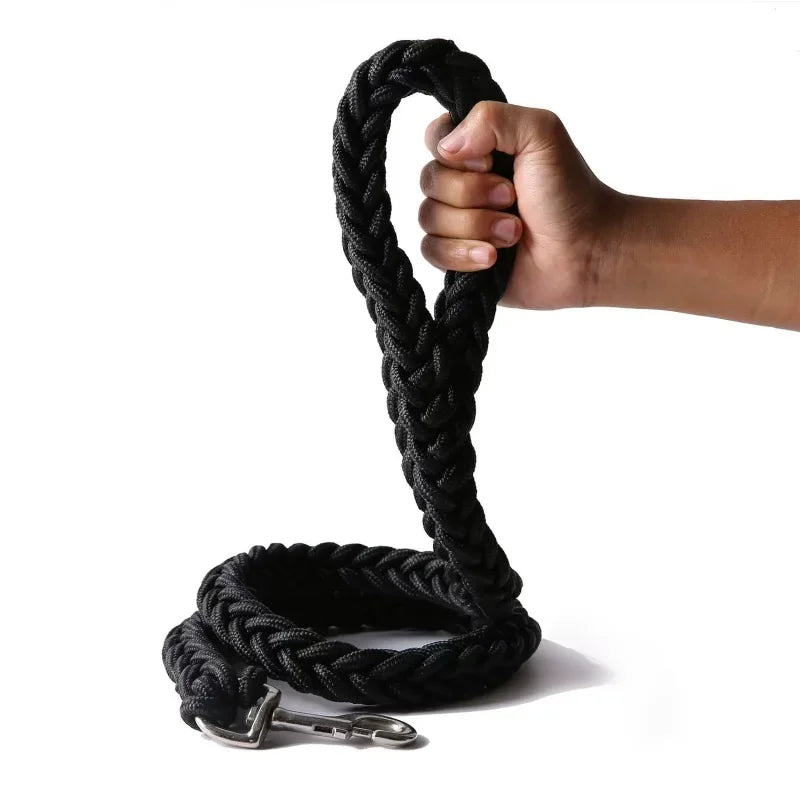 Large Nylon Braided Traction Dog Leash