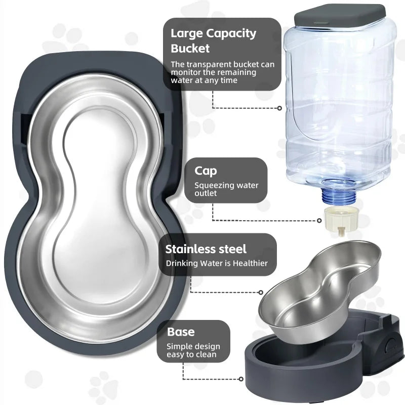Automatic Cat Dog Feeder with Stainless Steel Bowl
