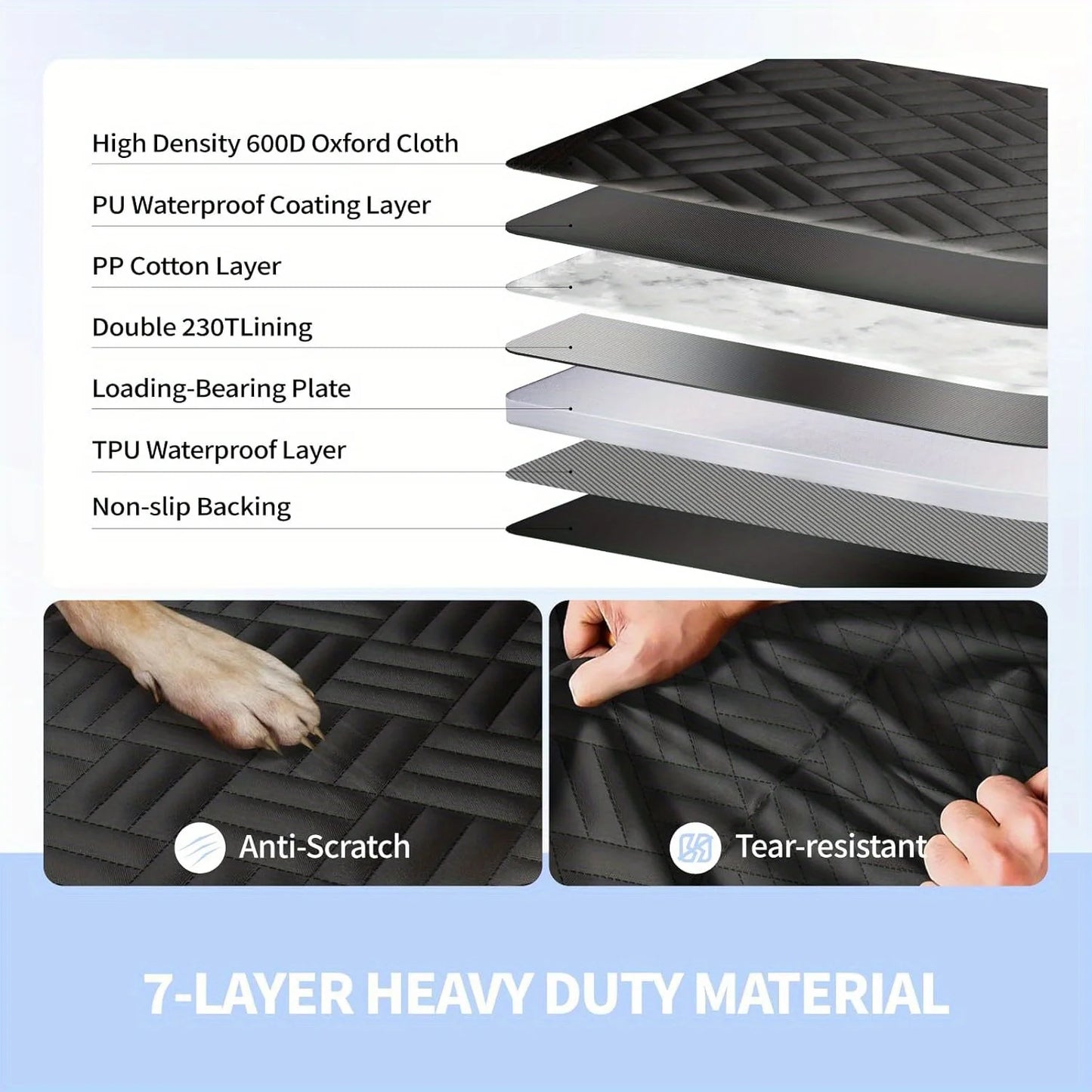 Heavy Duty Scratch-Proof Waterproof Dog Car Seat Cover
