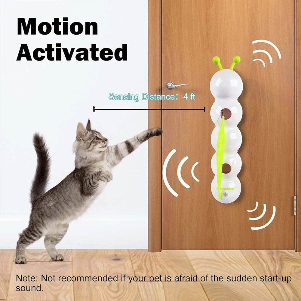 Rechargeable Automatic Motion Activated Caterpillar Teasing Cat Toy