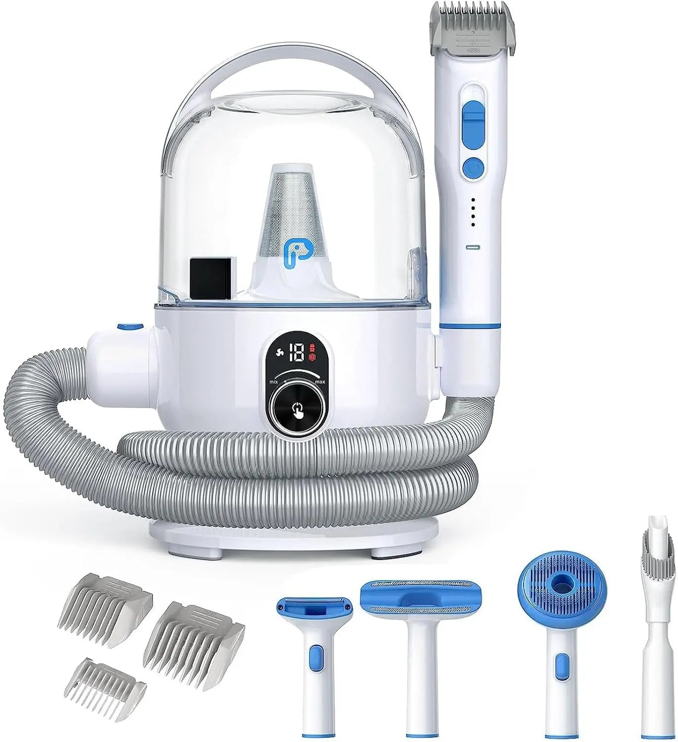 5-in-1 Pet Grooming Vacuum with Low Noise Hair Remover