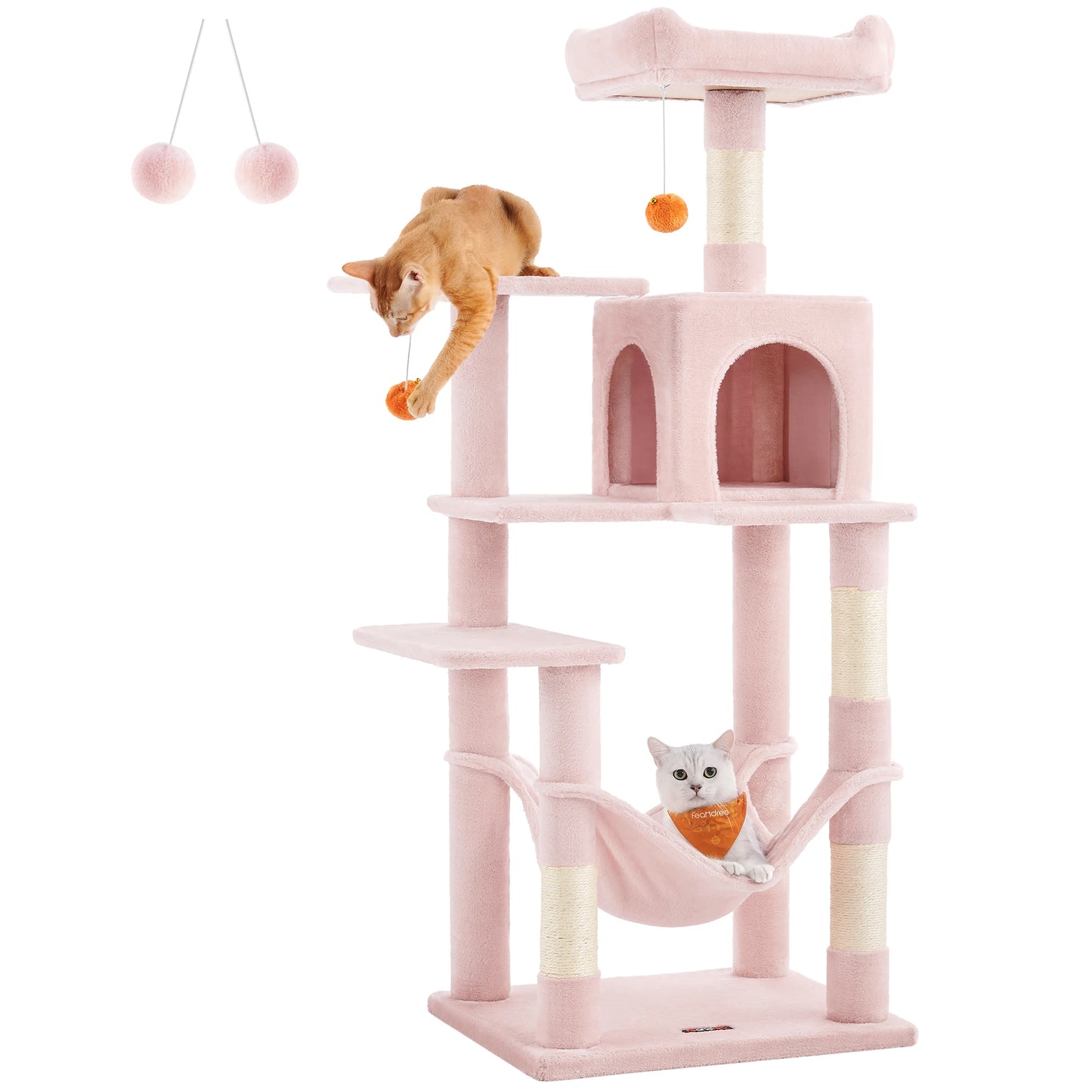 Multi-Level Cat Tower for Indoor Cats with 4 Scratching Posts