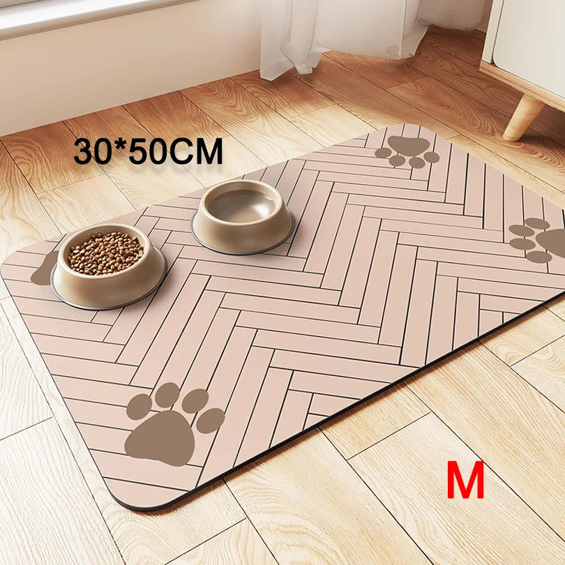 Waterproof Placemat for Food and Water Bowl, with Waterproof Rubber Backing and Quick Dry