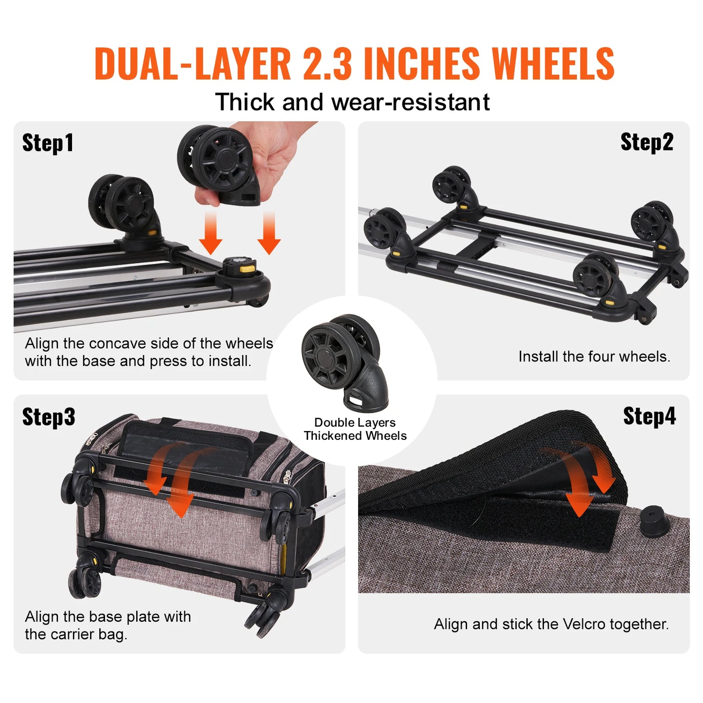 Breathable Pet Carrier with Wheels and Shoulder Strap for Travel
