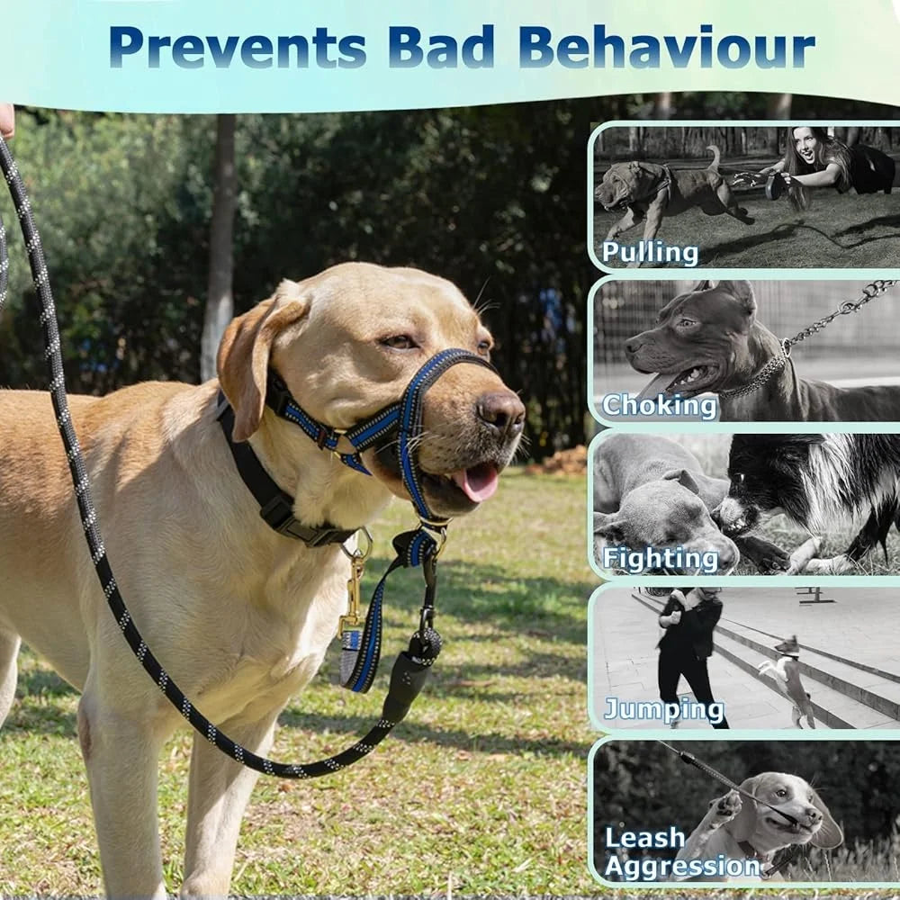 No Pull Head Halter for Heavy Pullers Gentle Face Harness Dog Leash