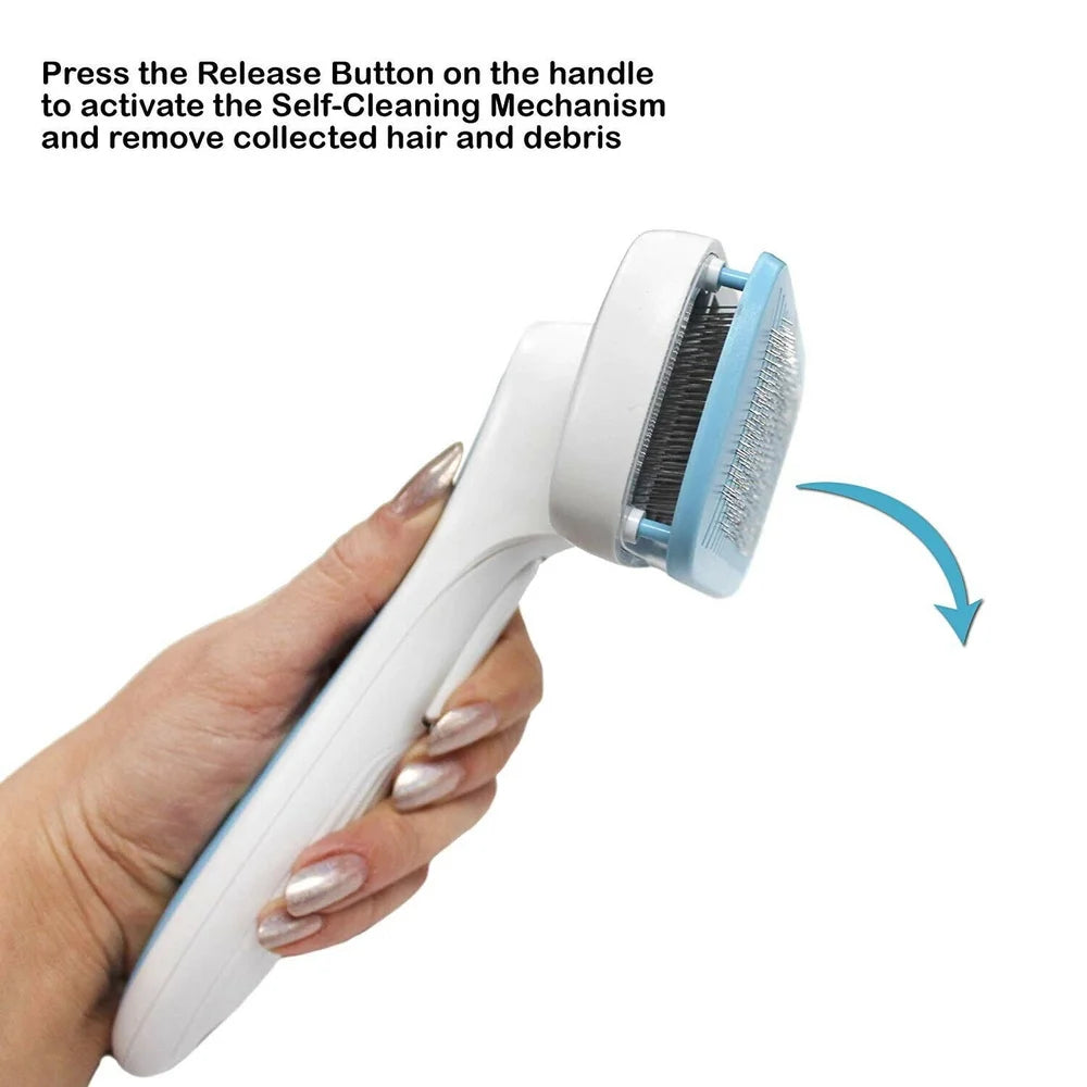 Self Cleaning Non-Slip Brush Easy Clean with Comfort Handle and Undercoat Grooming
