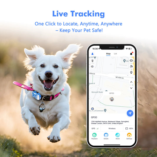 GPS Tracker Waterproof Smart Locator for Pets - with Subscription
