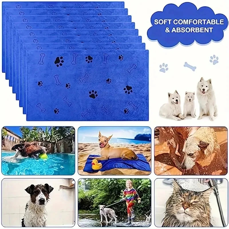 2pcs Soft Microfiber Quick Dry Dog Towels