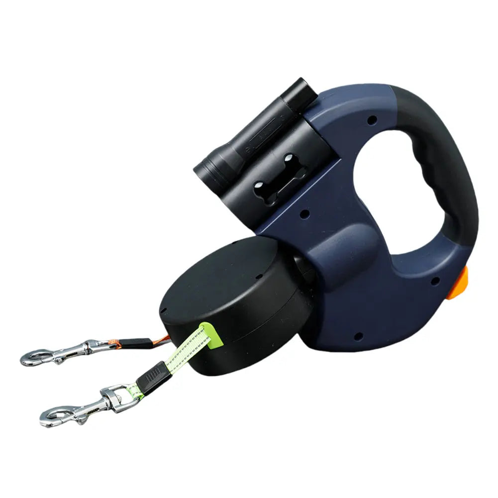 Double Headed Retractable Dog LED Walking Dog Leash