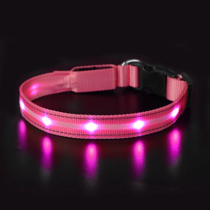Light Up Waterproof USB Rechargeable Glowing Adjustable Night Safety Dog Collar